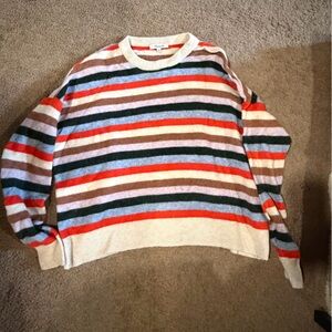Madewell womens Multicolor Striped Merino wool blend Crewneck Sweater